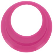 Pendentif rond évidé en résine opaque 44 mm - Rose fuchsia x1