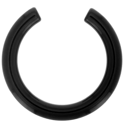 Intercalaire demi-rond pour créoles en résine opaque 41 mm - Noir x1