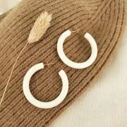 Intercalaire demi-rond pour créoles en résine opaque 41 mm - Noir x1