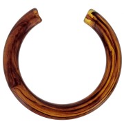 Intercalaire demi-rond pour créoles en résine transparente 41 mm - Ambre marbré x1