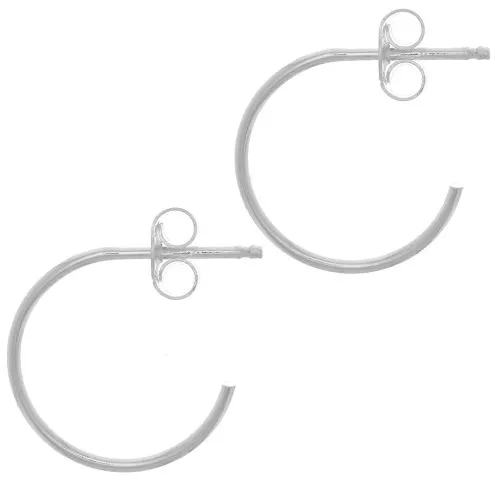 Créoles fines ouvertes à décorer 15 mm - Argent 925 x2