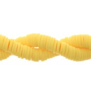 Perles rondelles Heishi en pâte polymère 6x1 mm - Jaune x40cm