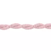 Perles rondelles Heishi en pâte polymère 6x1 mm - Vieux rose x40cm