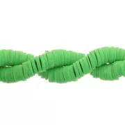 Perles Heishi rondelles en pâte polymère 6x1 mm - Vert x43cm