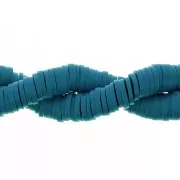 Perles rondelles Heishi en pâte polymère 6x1 mm - Bleu jean x45cm