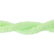 Perles rondelles Heishi en pâte polymère 5x1 mm - Vert anis x40cm|raw }}