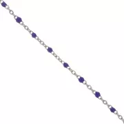 Chaîne avec perles en résine époxy 2 mm - Acier inoxydable 304 - Violet x1m