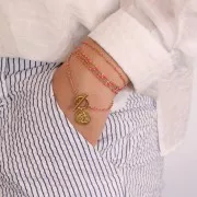 Chaîne avec perles en résine époxy 2 mm - Acier inoxydable 304 - Violet x1m