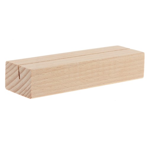 Porte carte en bois - support pour carte de visite 10x3 cm - Naturel x1