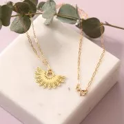 Pendentif demi-soleil 15x25 mm exclu Perles&Co - Gold filled (or laminé)  x1