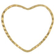 Anneau de montage et tissage coeur travaillé 13x14 mm - Laiton brut x1|raw }}