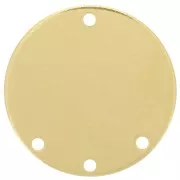 Pendentif chandelier rond 21 mm - 3 trous - Laiton brut x1