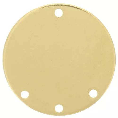 Pendentif chandelier rond 21 mm - 3 trous - Laiton brut x1