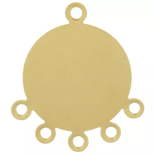 Pendentif chandelier rond 17 mm 5 anneaux - Laiton brut x1