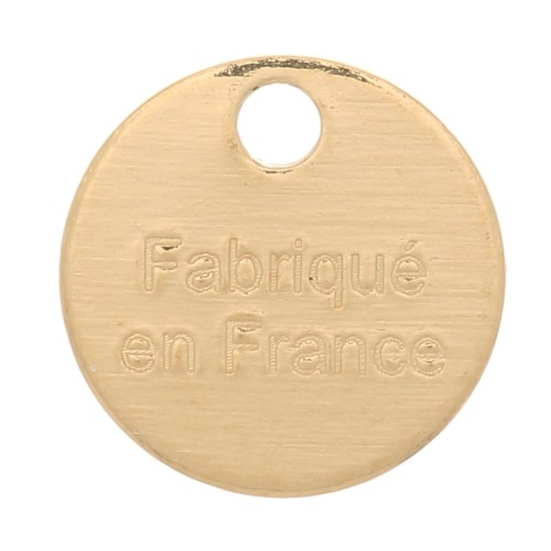 Breloques médaille 8 mm - Fabriqué en France - Doré à l'or fin x5