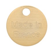 Breloques médaille 8 mm - Made in France - Doré à l'or fin x5|raw }}