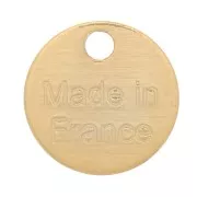 Breloques médaille 8 mm - Made in France - Doré à l'or fin x5