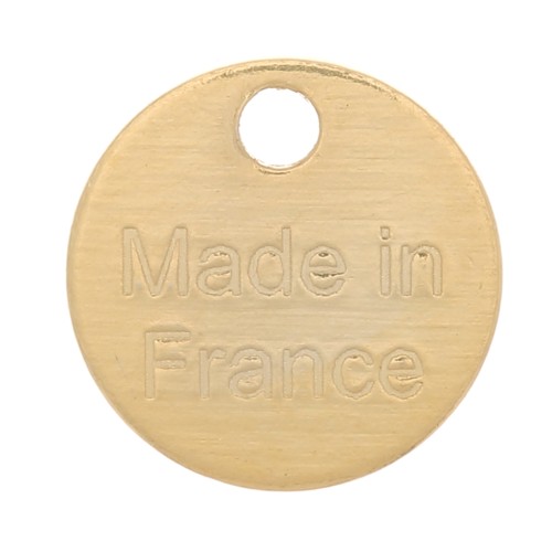 Breloques médaille 8 mm - Made in France - Doré à l'or fin x5