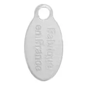 Breloques gouttes 10x5 mm - Fabriqué en France - Placage Argent fin x5