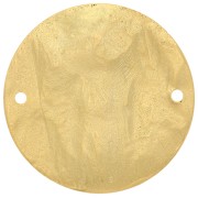 Intercalaire rond martelé et strié 30 mm - Doré à l'or fin x1