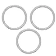 Anneau de montage et tissage rond pour création bijoux 15 mm - Rhodié x1