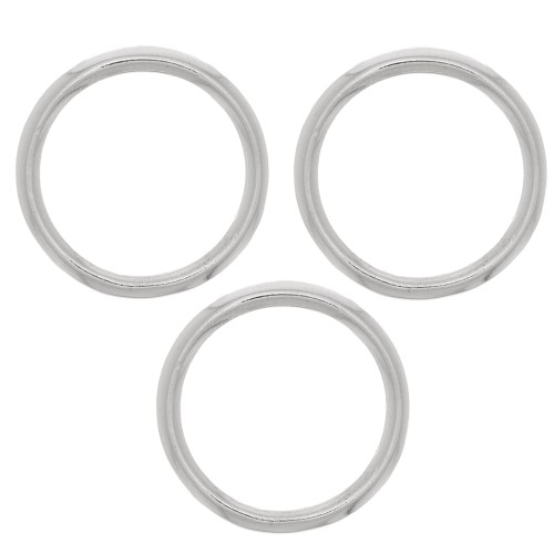 Anneau de montage et tissage rond pour création bijoux 15 mm - Rhodié x1