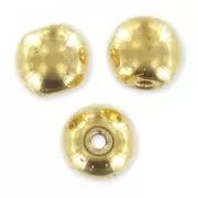 Perles en verre tchèque rondes  4 mm 24 K Gold Plated x50