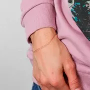 Bracelet jonc fin diamanté 59 mm - Petit poignet - Plaqué Or 3 microns x1