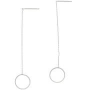 Chaines d'oreilles traversantes  maille Forçat 67 mm avec cercle - Placage Argent fin x2|raw }}