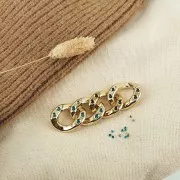 Maillon ovale torsadé en acrylique 26x21 mm pour cabochon 1088 1.8 mm - Doré x1