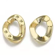 Maillon ovale torsadé en acrylique 26x21 mm pour cabochon 1088 1.8 mm - Doré x1