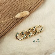 Maillon ovale torsadé en acrylique 26x21 mm pour cabochon 1088 1.8 mm - Argenté x1