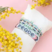 Cordon en coton tressé plat 1.5 mm - Bleu ciel - Lilas - Vert clair x1m