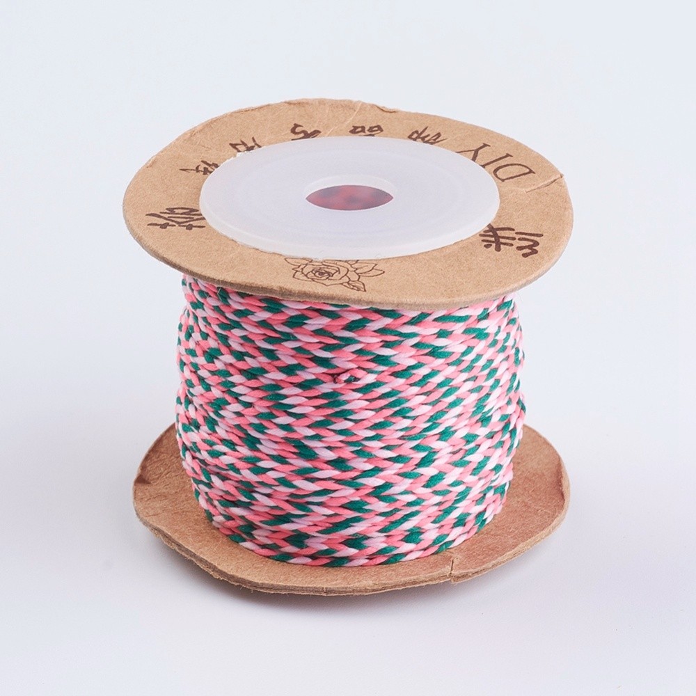 Cordon Tressé Rose Fluo 2mm 100m - Corderie Italiane 006037125 Idéal Pour Créations Artisanales Et Mode