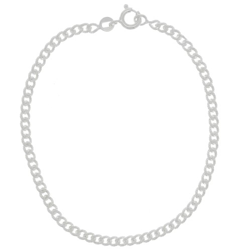 Bracelet maille Rombo striée 2.9 mm - Argent 925 x18cm