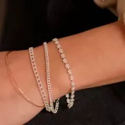 Bracelet maille Rombo striée 2.9 mm - Argent 925 x18cm