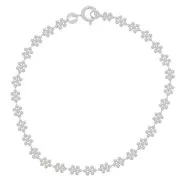 Bracelet maille Fantaisie forme petites fleurs 3.8 mm - Argent 925 x18cm