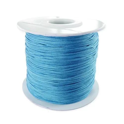 Fil de jade / Fil nylon tressé 0.8 mm Bleu ciel x50 m