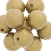 Perles rondes en bois 20 mm - Doré x5