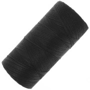 Bobine de fil ciré Linhasita pour micro macramé 0.35 mm - Black x448m|raw }}