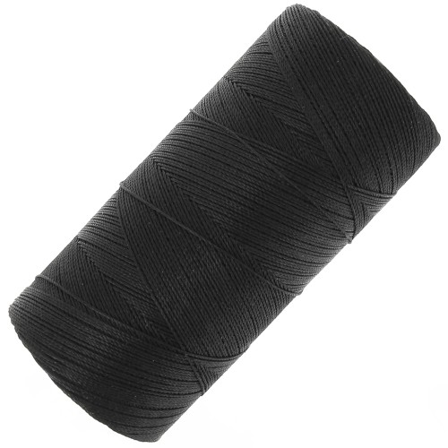 Bobine de fil ciré Linhasita pour micro macramé 0.35 mm - Black x448m