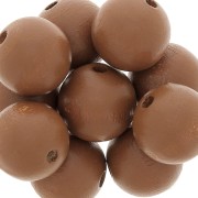 Perles rondes en bois 15 mm Marron clair x5|raw }}