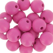 Perles rondes en bois 10 mm Rose x10
