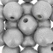 Perles rondes en bois 10 mm Argenté x10