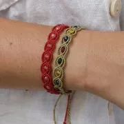 Bobine de fil ciré Linhasita pour micro macramé 0.35 mm - Framboise (235) x448m