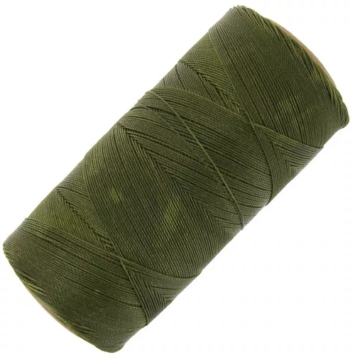 Bobine de fil ciré Linhasita pour micro macramé 0.35 mm - Olive Green (88) x448m