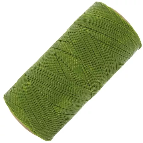 Bobine de fil ciré Linhasita pour micro macramé 0.35 mm - Grass Green (352) x448m