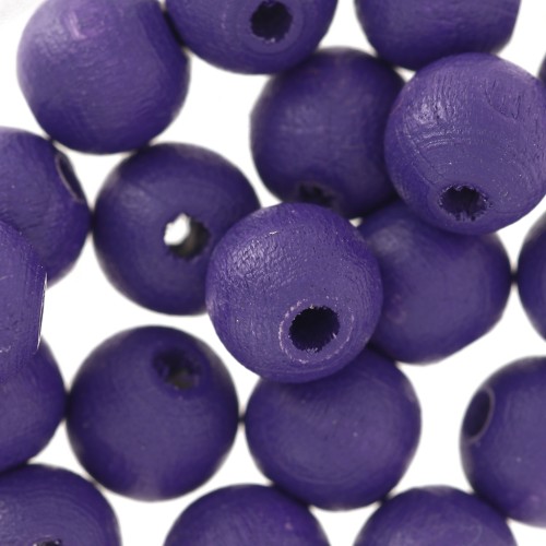Perles rondes en bois 8 mm Violet x20