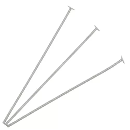 Clous tête plate 30x0.6 mm en Argent 925 x10