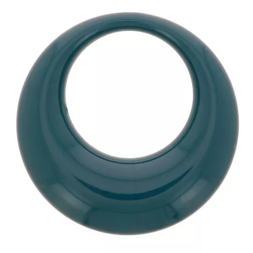 Pendentif rond évidé en résine opaque 34.5 mm - Bleu paon x1
